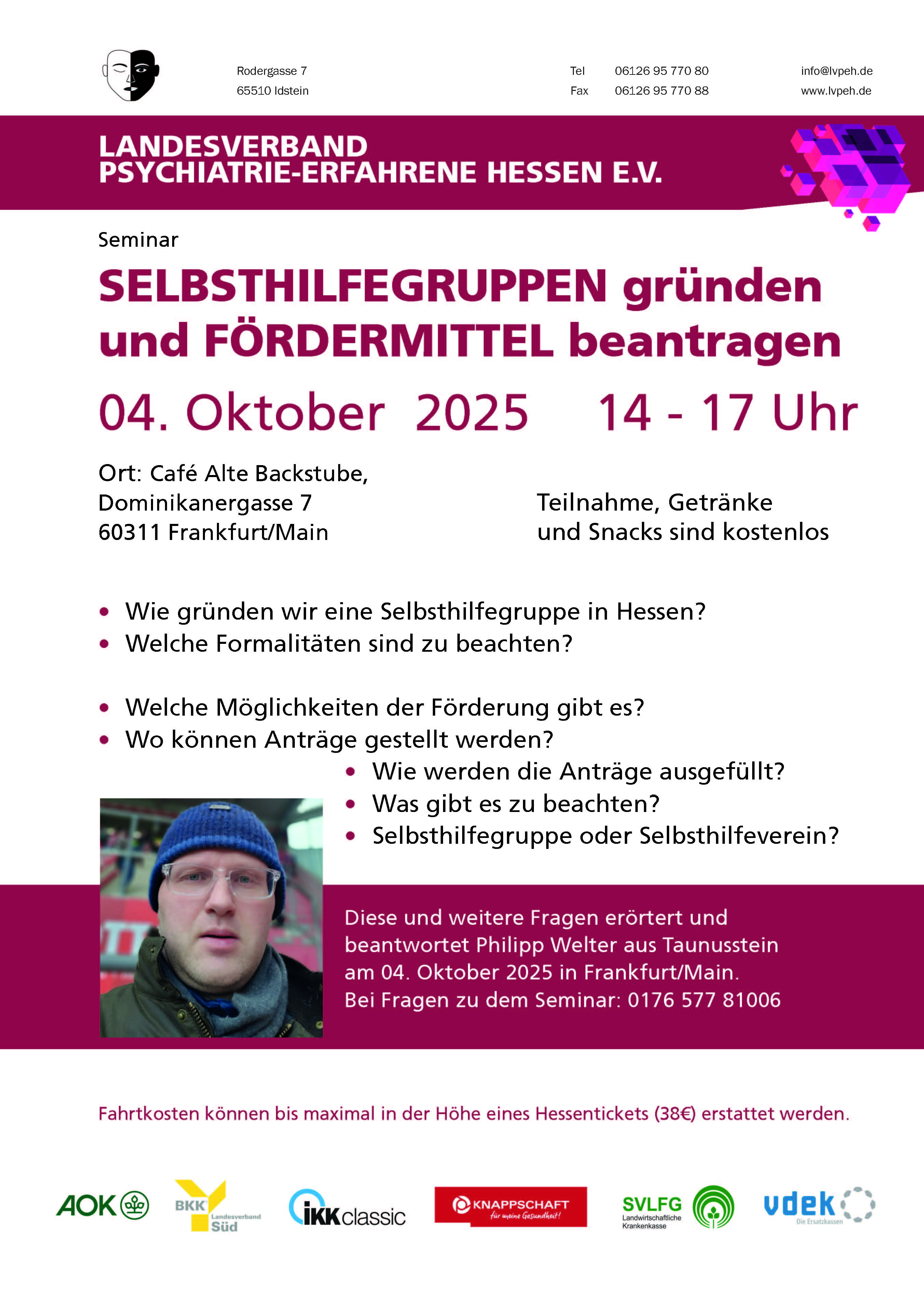 SELBSTHILFEGRUPPEN gründen
und FÖRDERMITTEL beantragen